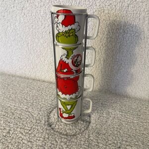 Grinch stacked Christmas mugs nwt